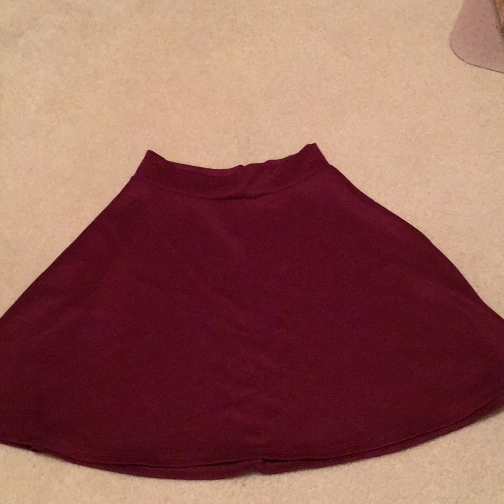 Burgundy skater skirt